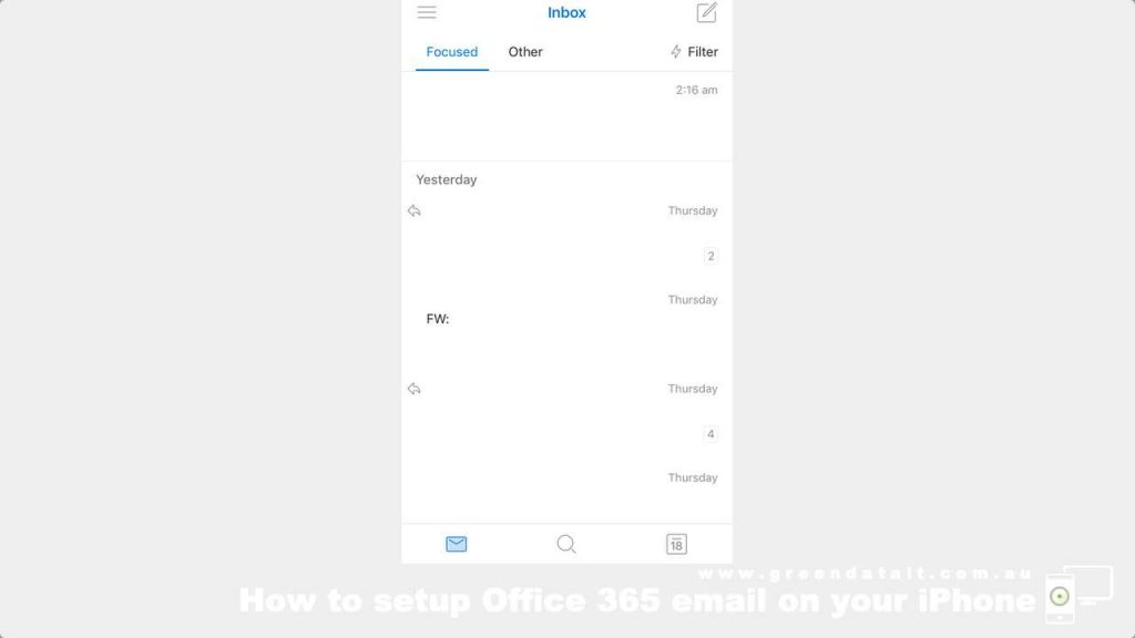 All your emails from Office 365 in the Outlook App for iPhone